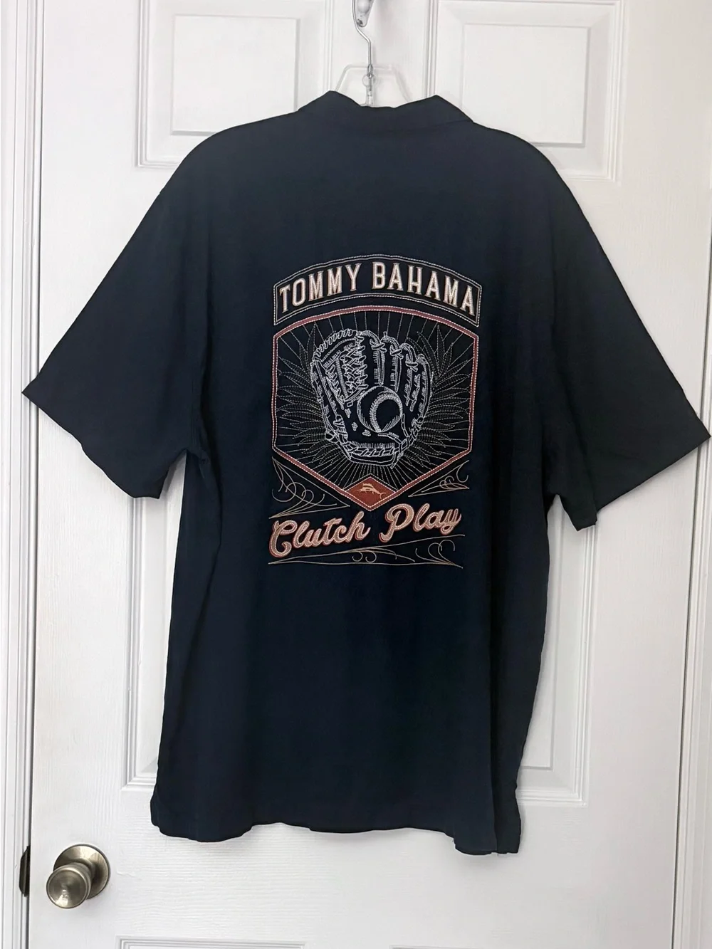 Tommy Bahama MLB Clutch Play Houston Astros Button Down Silk Blue Shirt Men’s XL